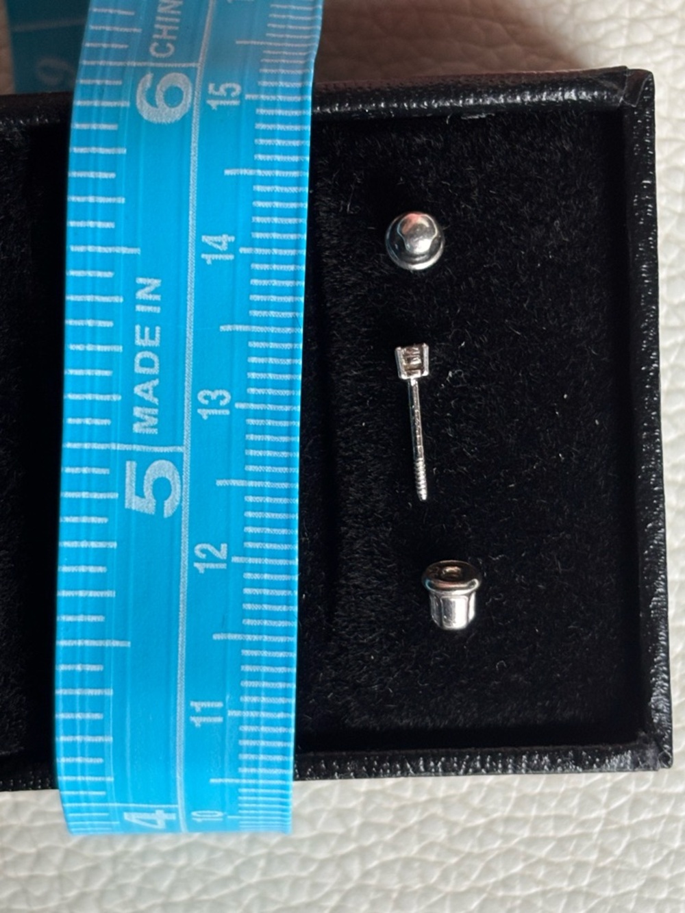 Sterling Silver Diamond? Stud Earrings 925 Silver - Picture 5 of 9